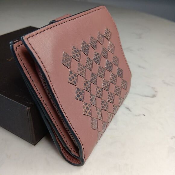 BOTTEGA VENETA two tone mauve pink leather INTRECCIATO Wallet Full Set - Picture 5 of 11
